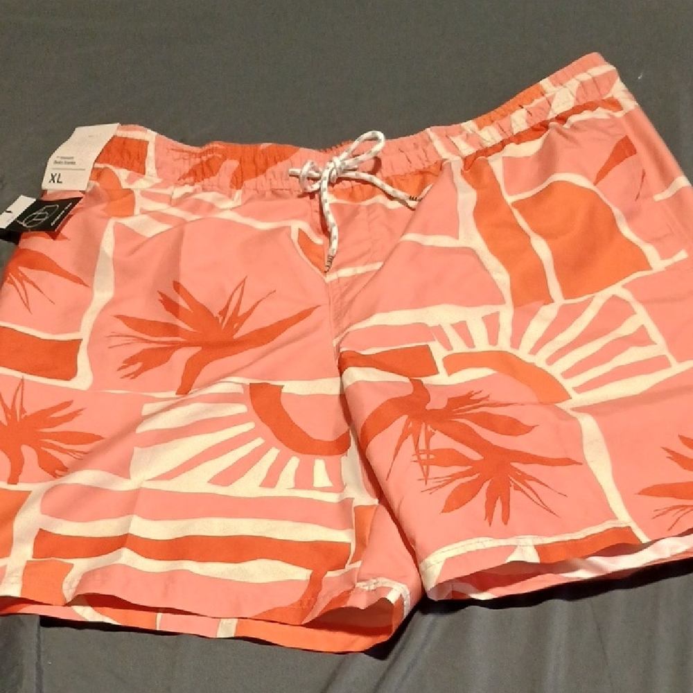 Original Use Tropical Pink and Orange Swim Shorts